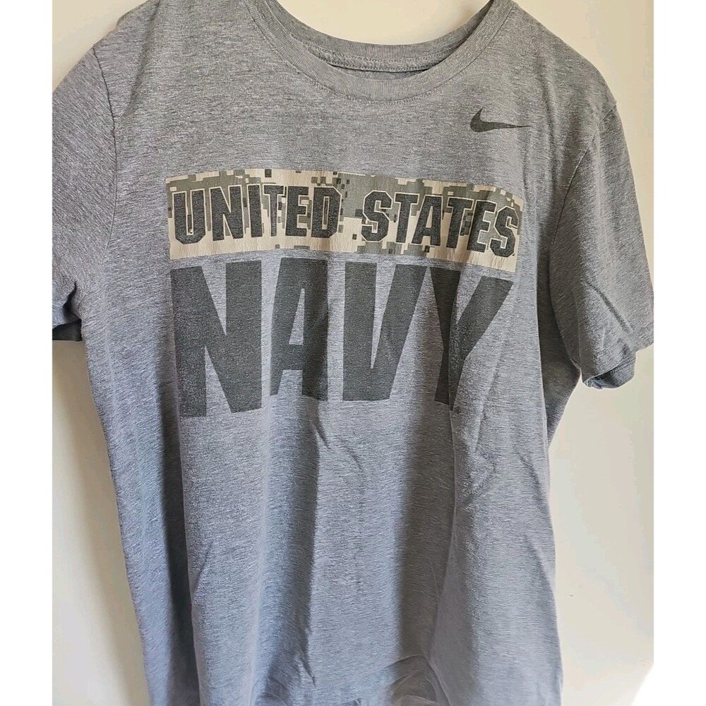 Nike Team Navy Midshipmen NCAA Football Blue T-Shirt Size M